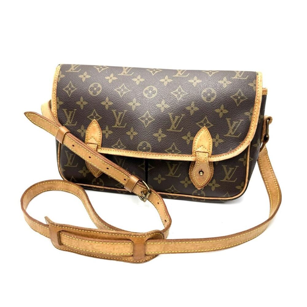 Louis Vuitton Monogram Gibeciere Shoulder Bag Brown LV Crossbody